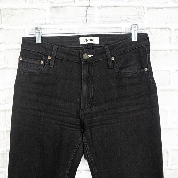 ACNE Women's FLEX Wet Black Skinny Denim Jeans Size 29 - Picture 4 of 10